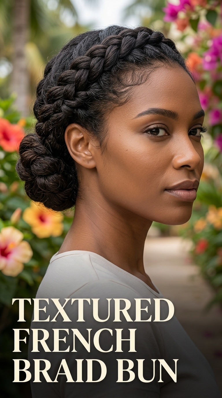 Textured French Braid Bun