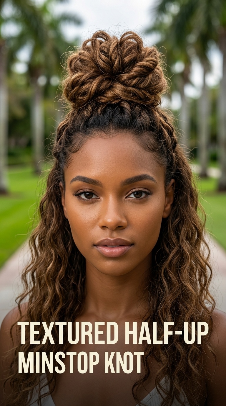 Textured Half-Up Top Knot
