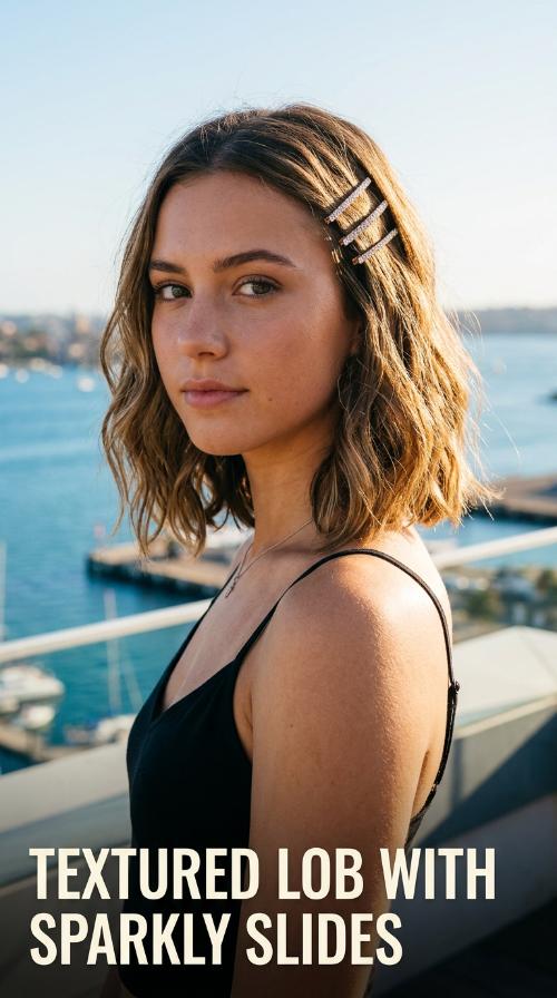 Textured Lob with Sparkly Slides