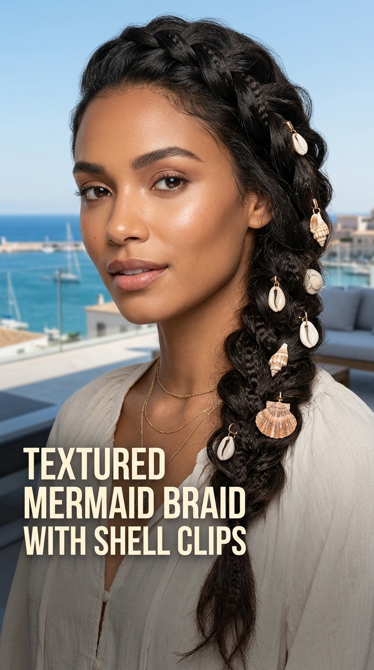 Textured Mermaid Braid with Shell Clips