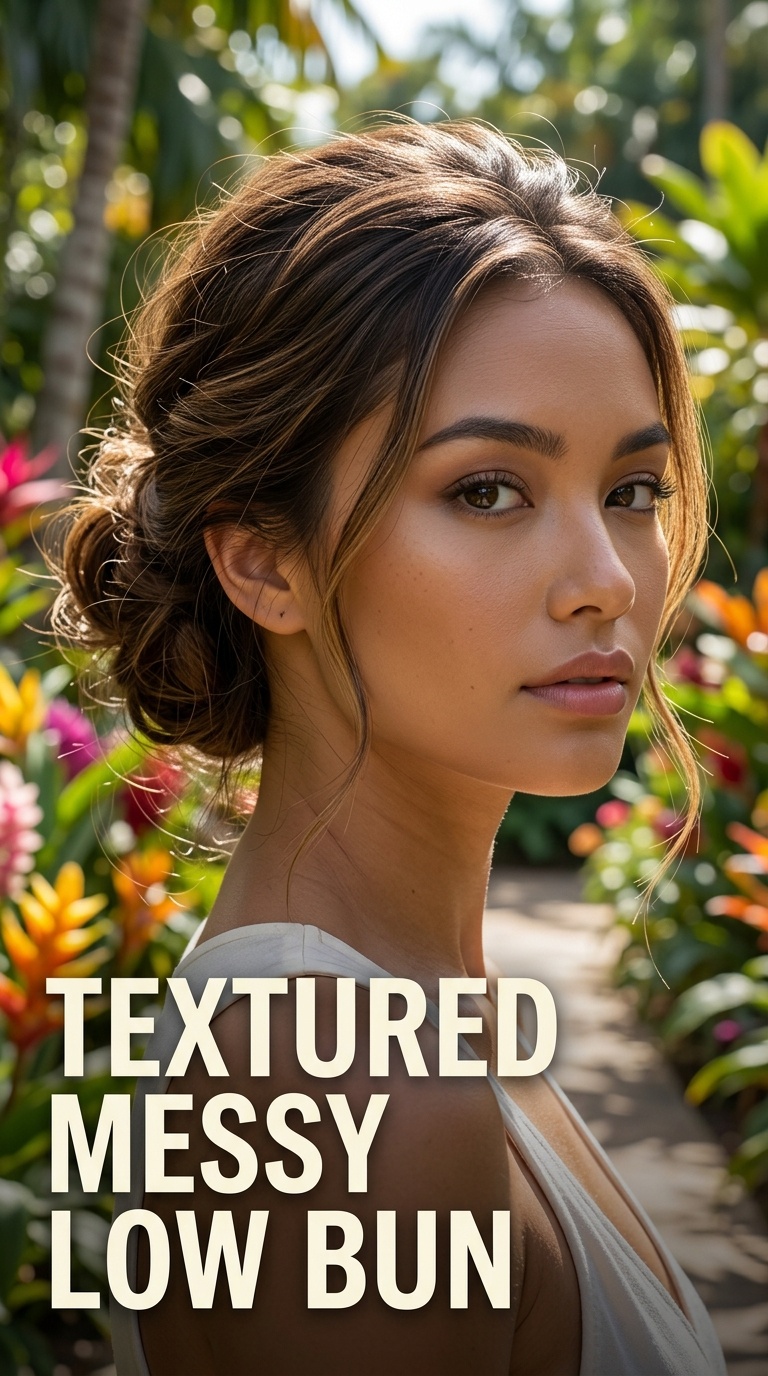 Textured Messy Low Bun
