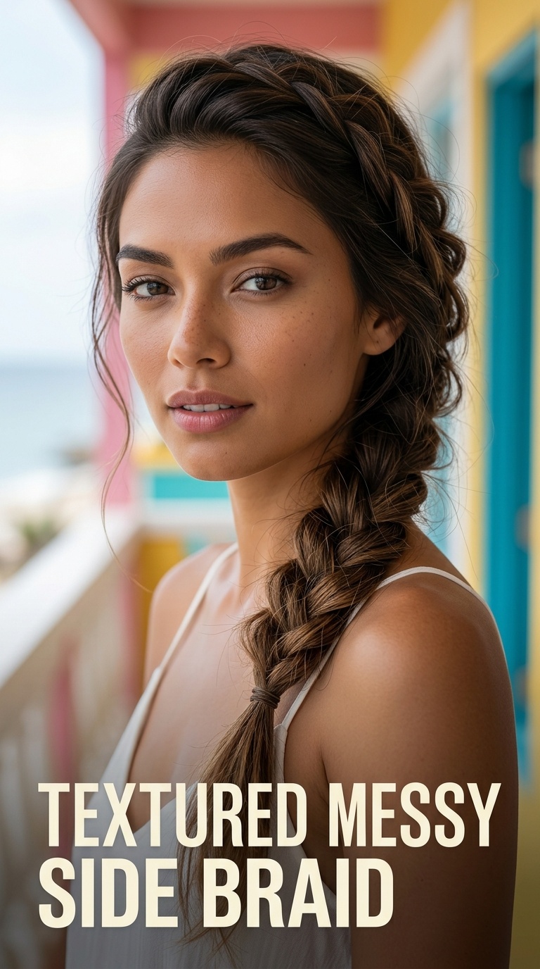 Textured Messy Side Braid