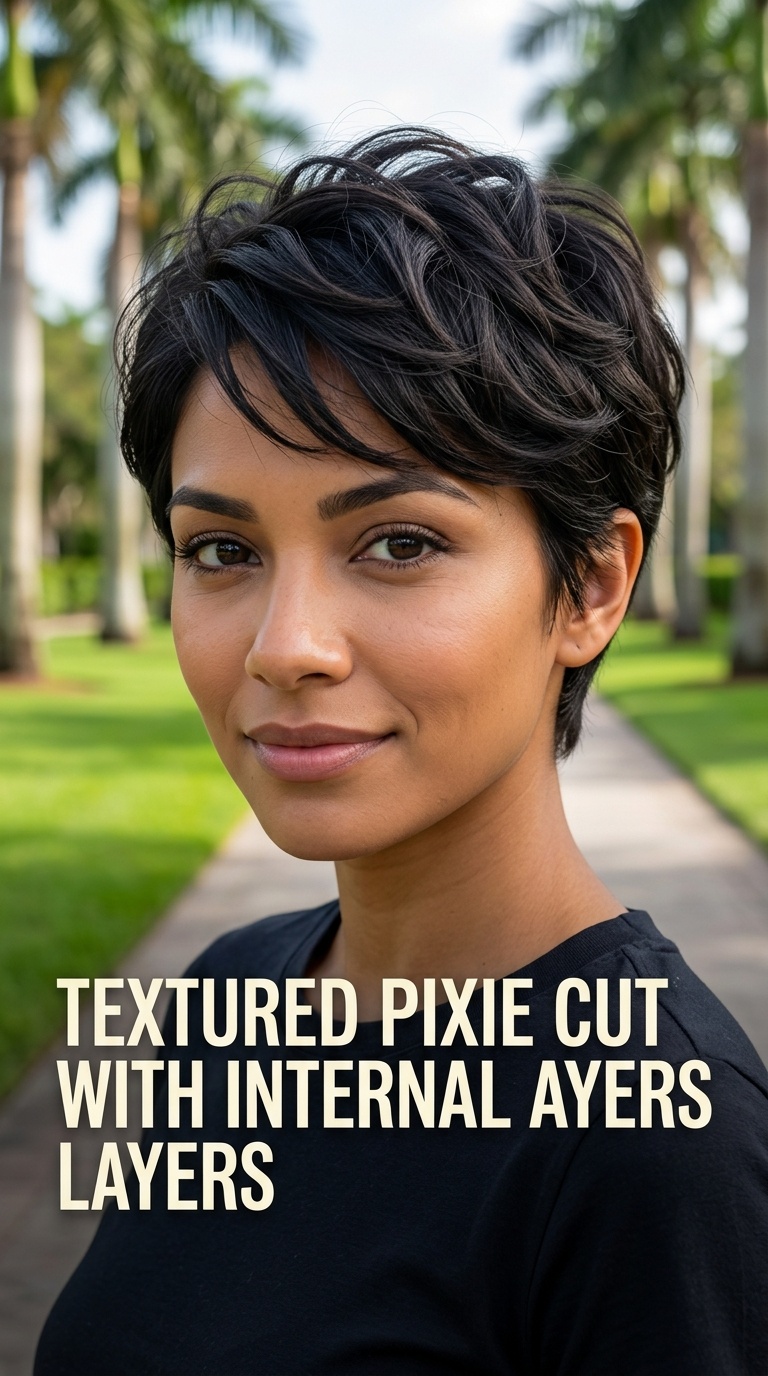 Textured Pixie Cut with Internal Layers