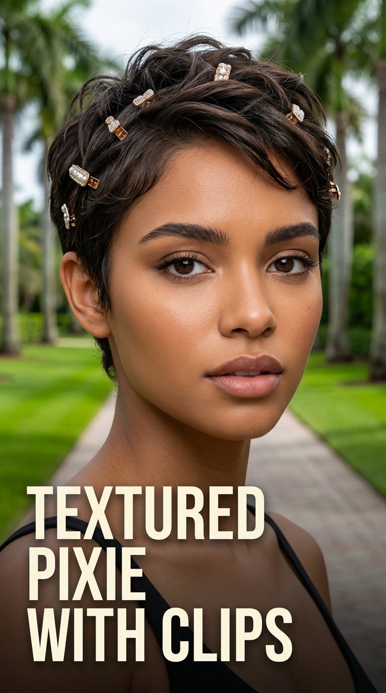 Textured Pixie with Clips