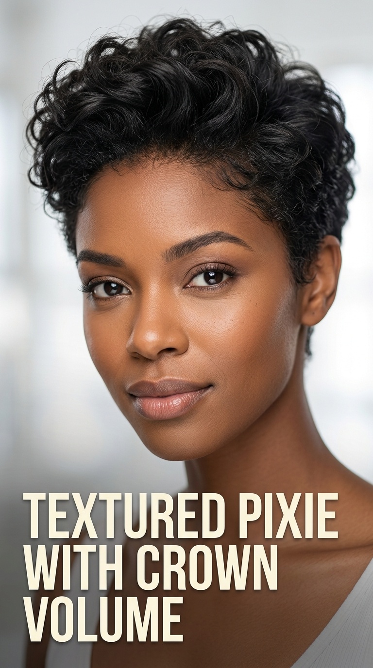 Textured Pixie with Crown Volume
