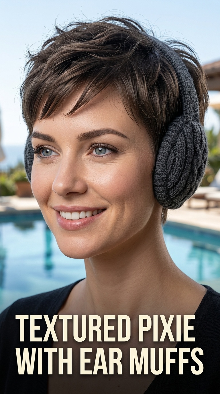 Textured Pixie with Ear Muffs