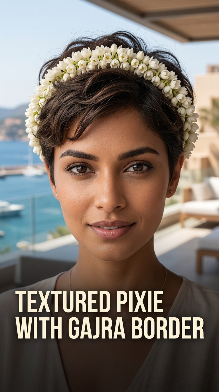 Textured Pixie with Gajra Border