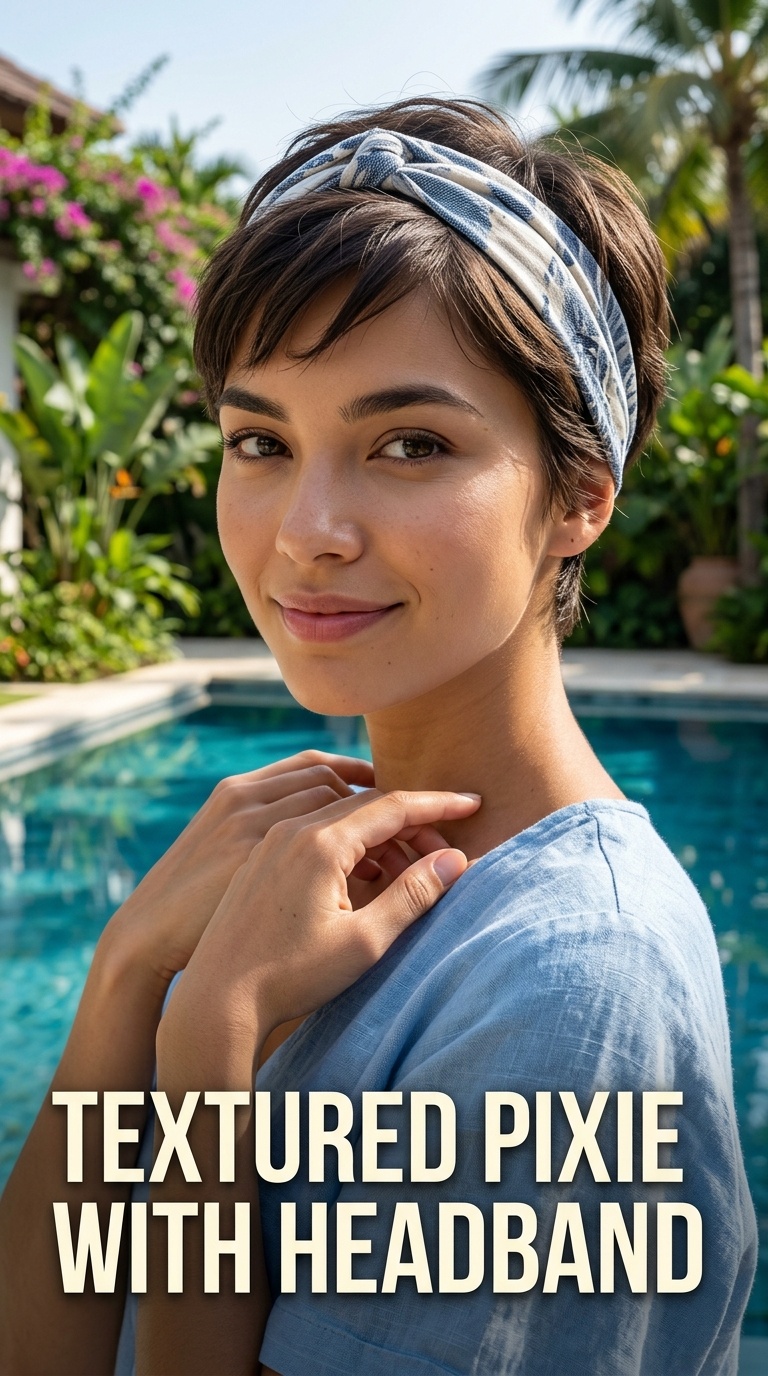 Textured Pixie with Headband
