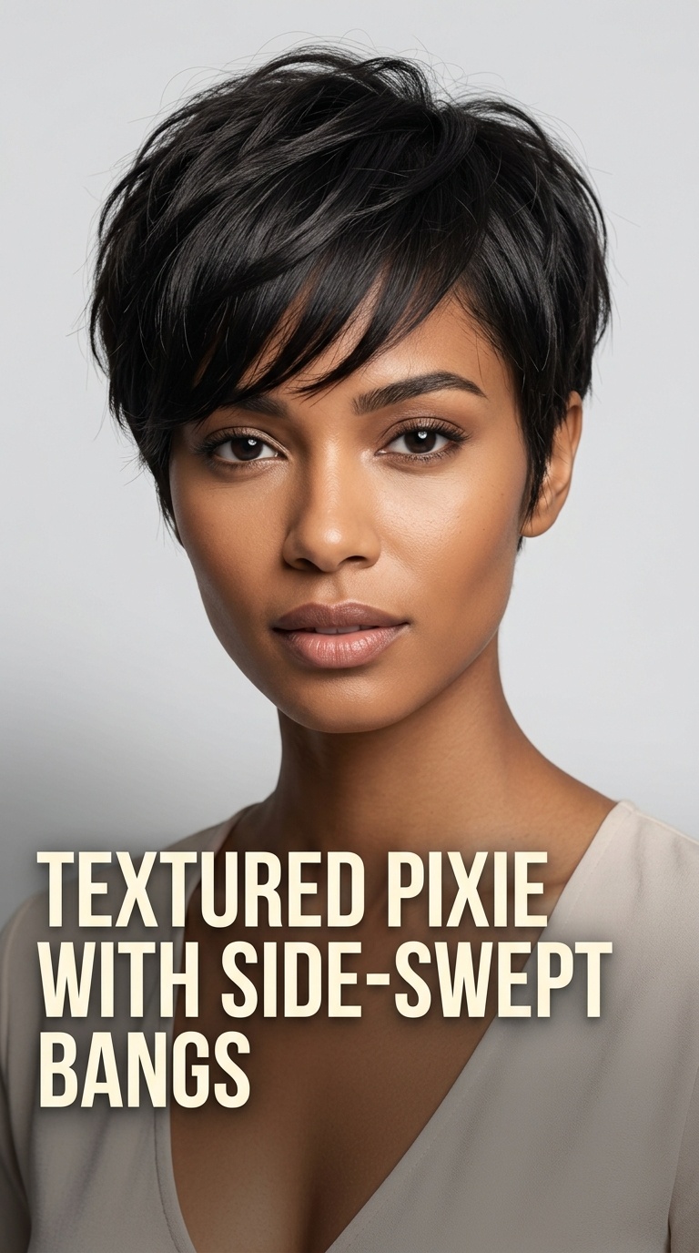 Textured Pixie with Side-Swept Bangs