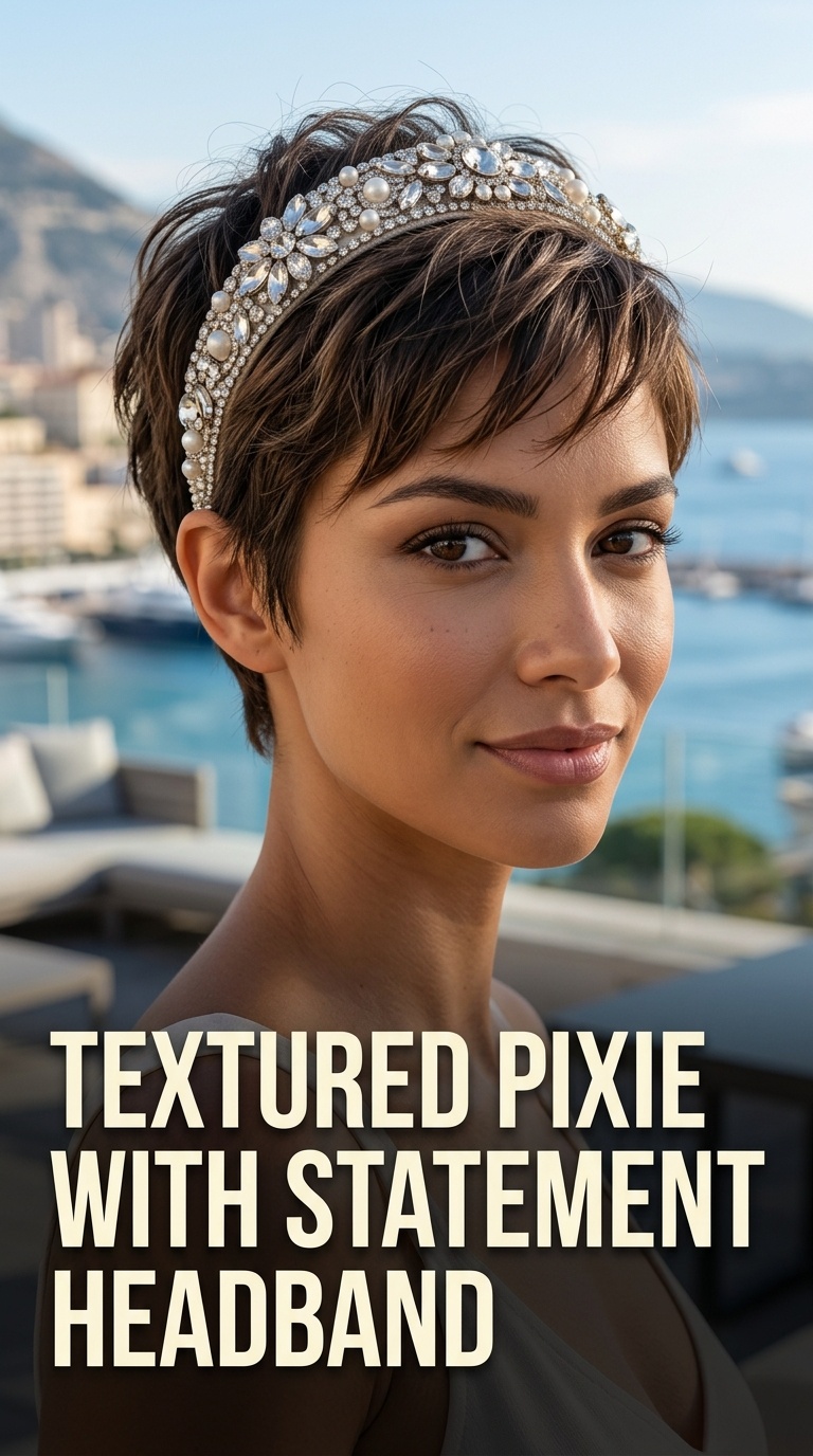 Textured Pixie with Statement Headband