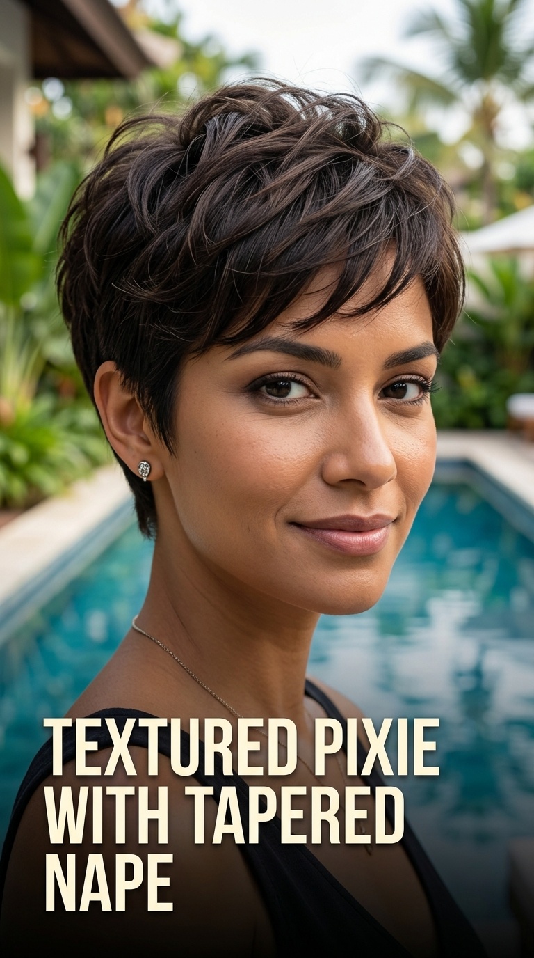 Textured Pixie with Tapered Nape