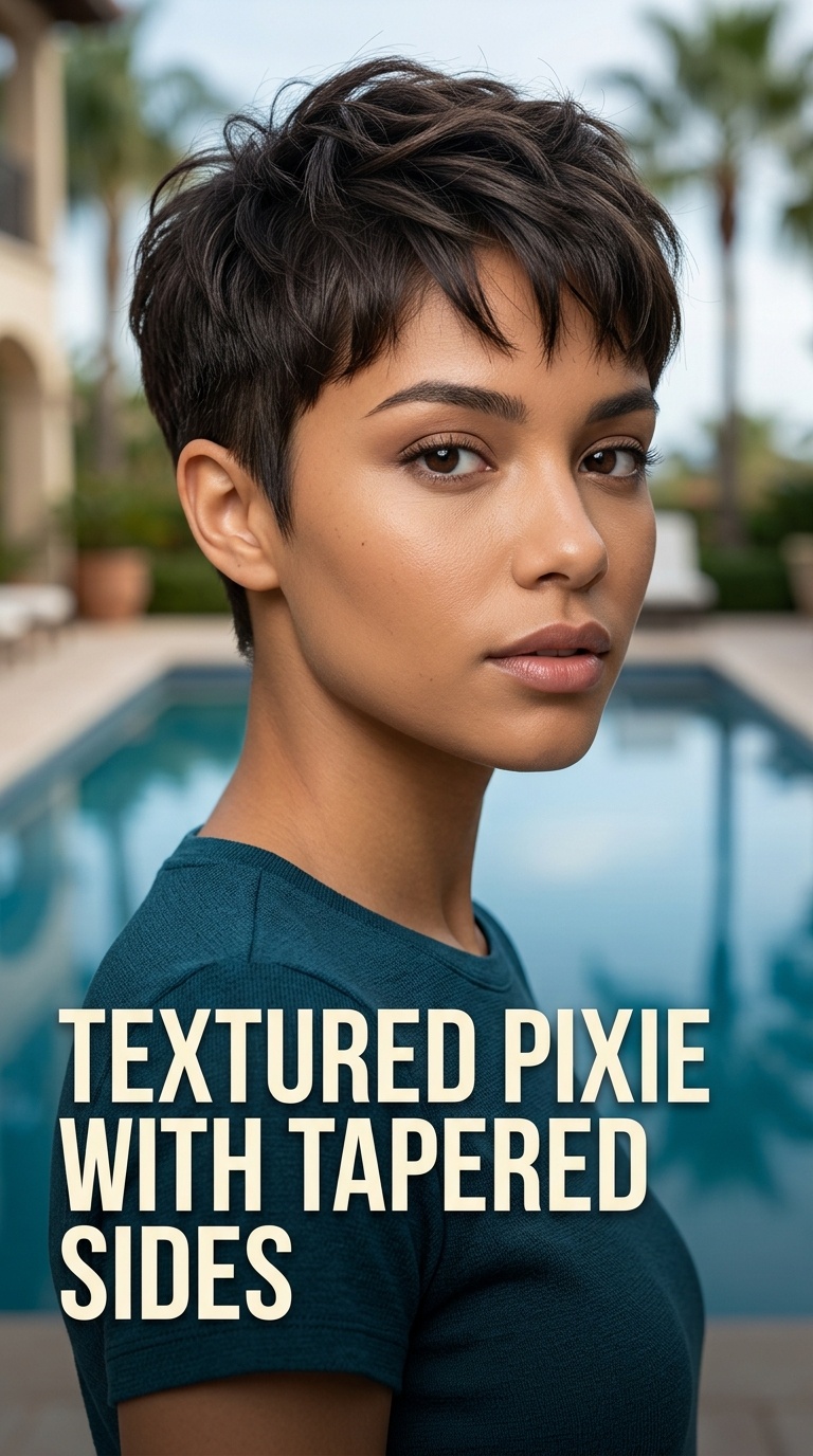 Textured Pixie with Tapered Sides