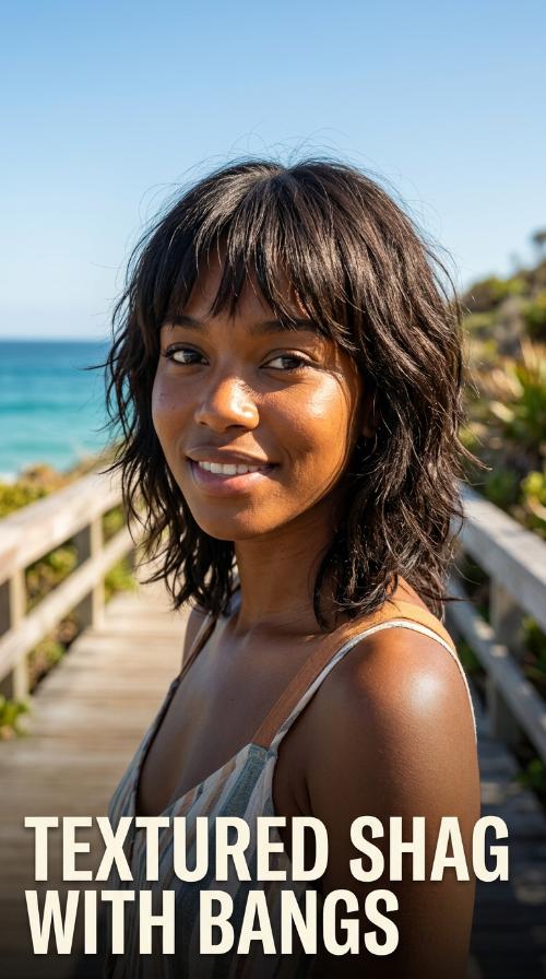 Textured Shag with Bangs