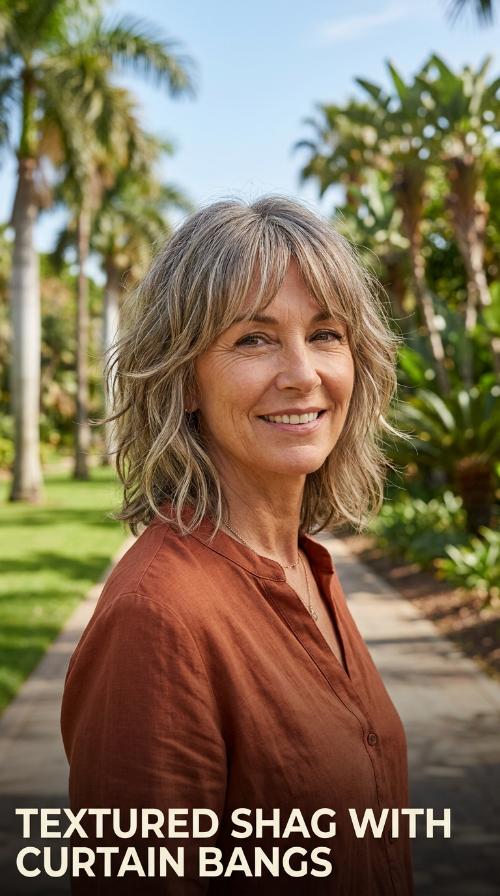 20 Shoulder Length Hairstyles for Women Over 50 with Long Face