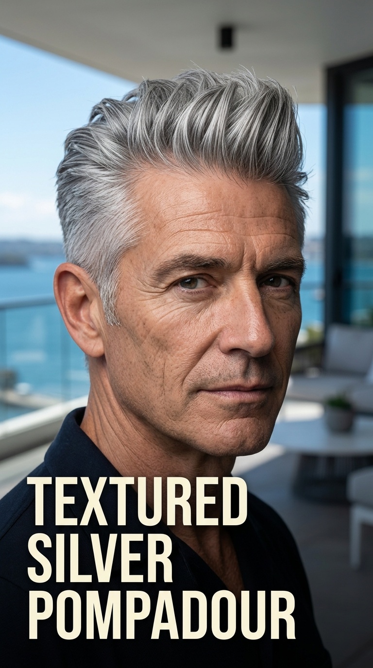 Textured Silver Pompadour