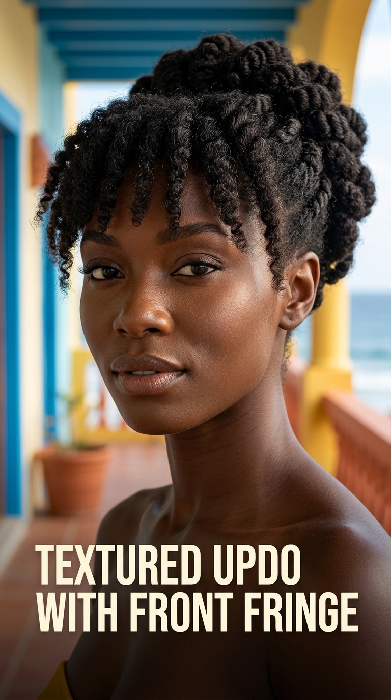 Textured Updo with Front Fringe