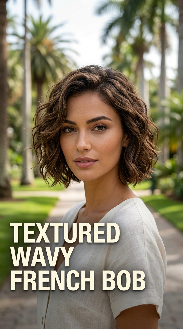 Textured Wavy French Bob