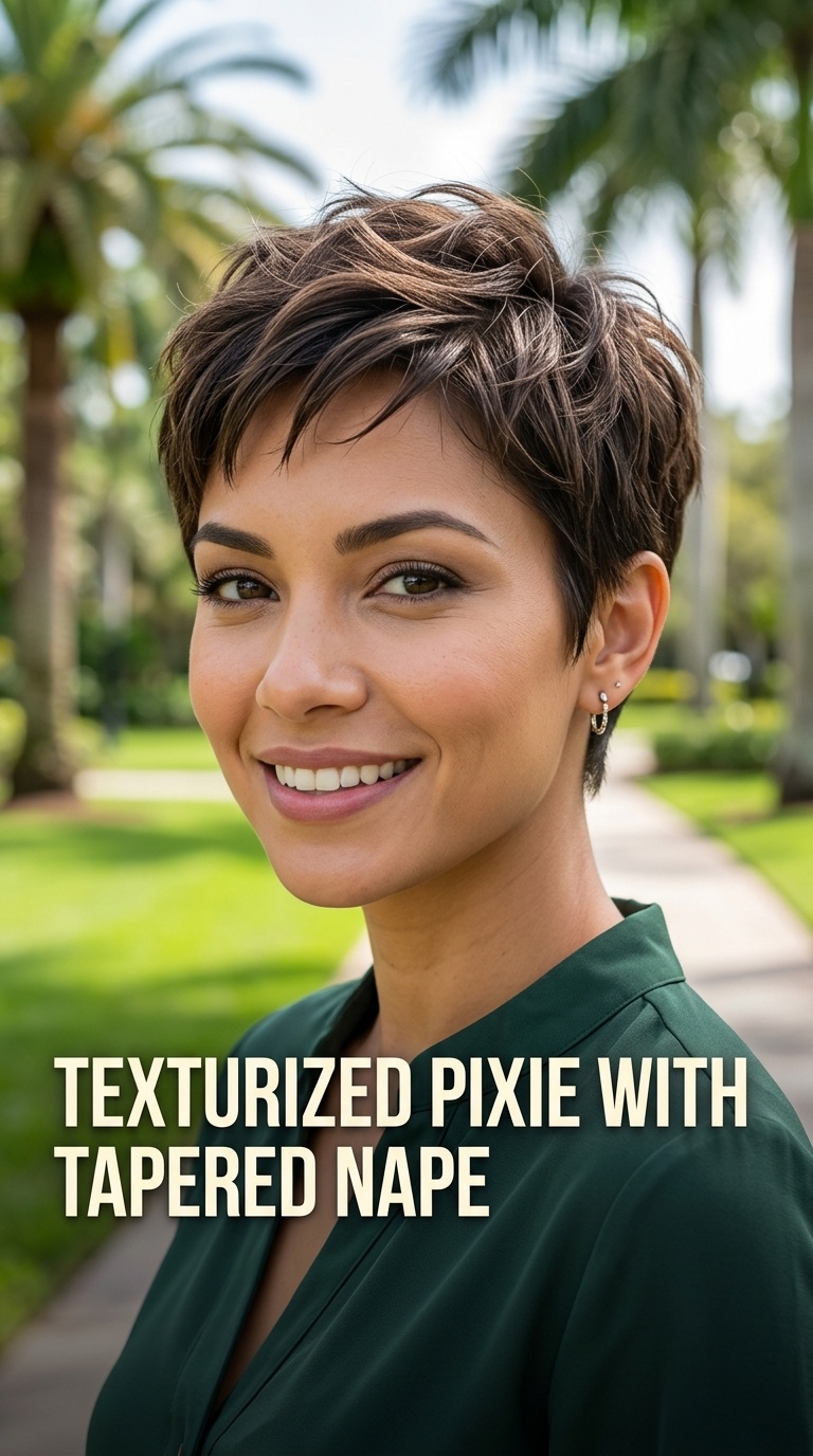 Texturized Pixie with Tapered Nape