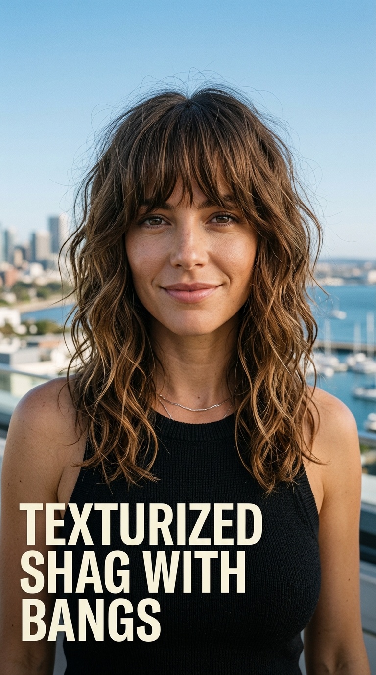 Texturized Shag with Bangs