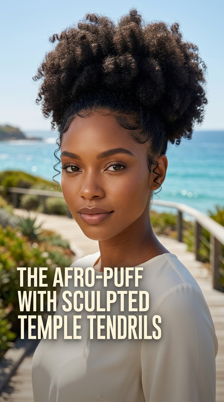 The Afro-Puff with Sculpted Temple Tendrils