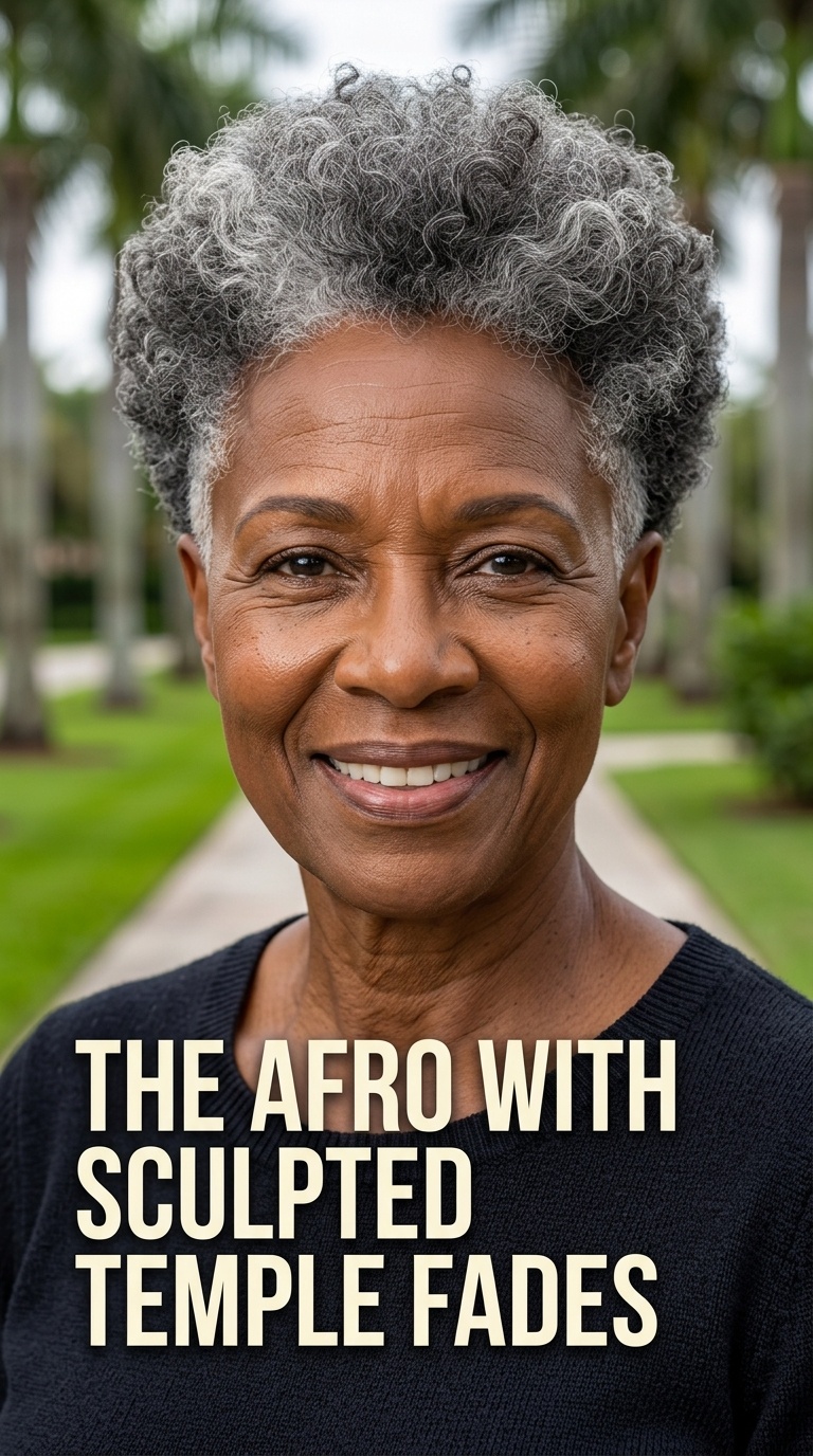 The Afro with Sculpted Temple Fades