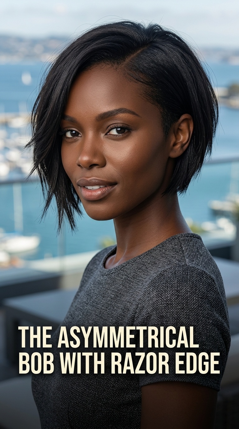 The Asymmetrical Bob with Razor Edge