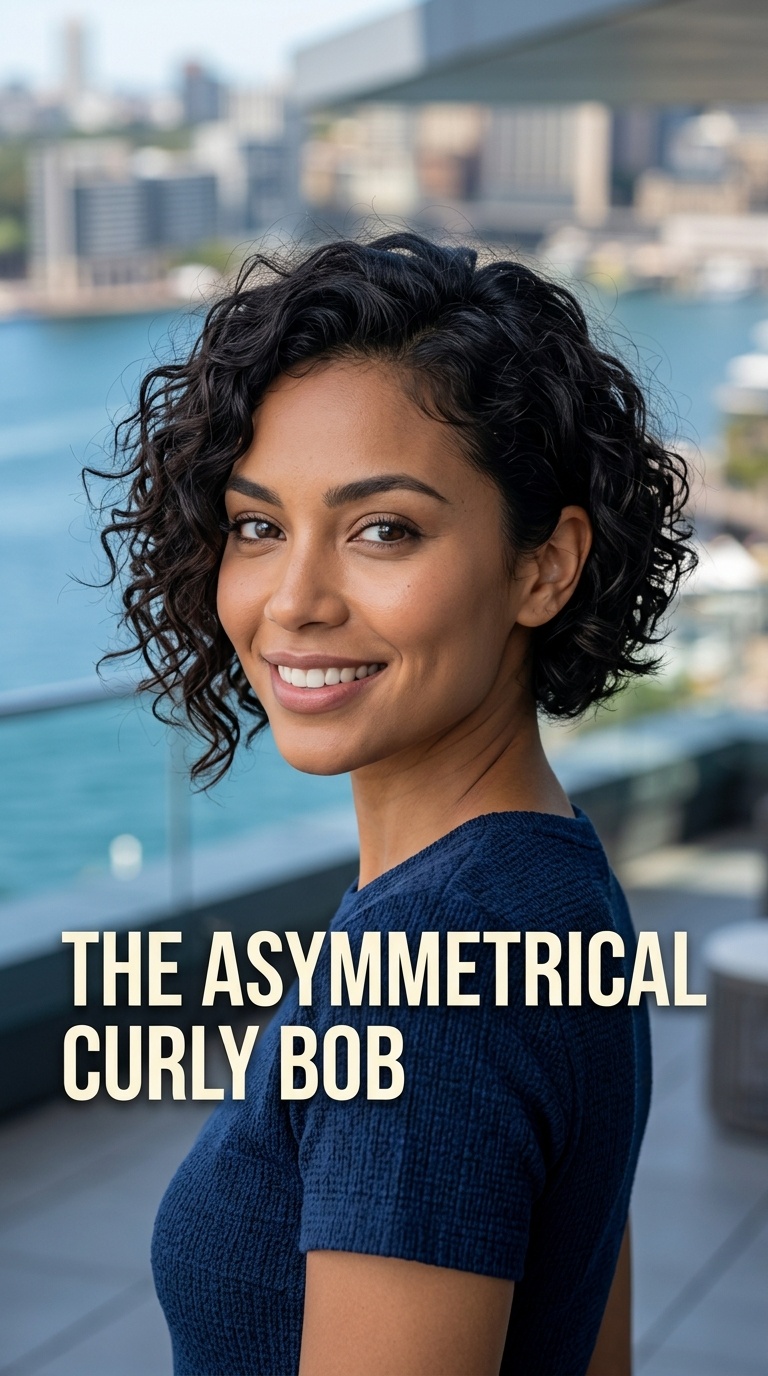 The Asymmetrical Curly Bob