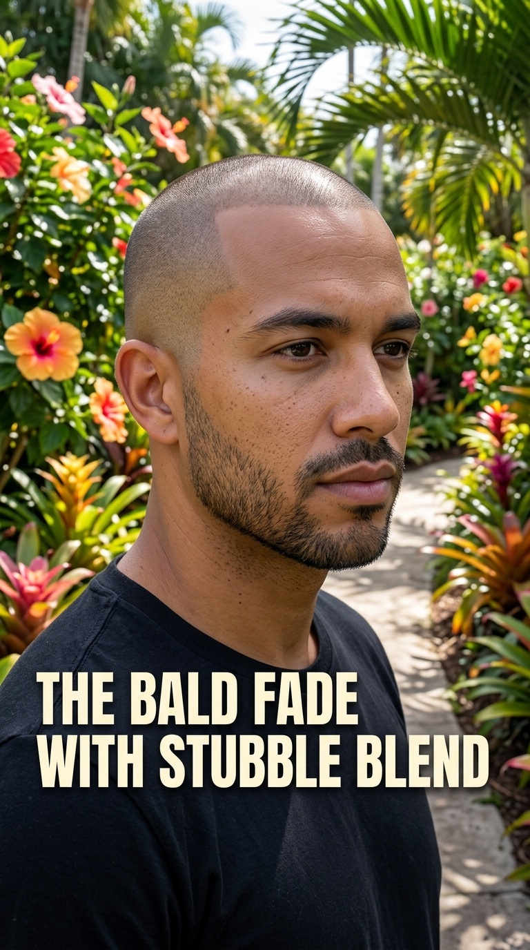 The Bald Fade with Stubble Blend