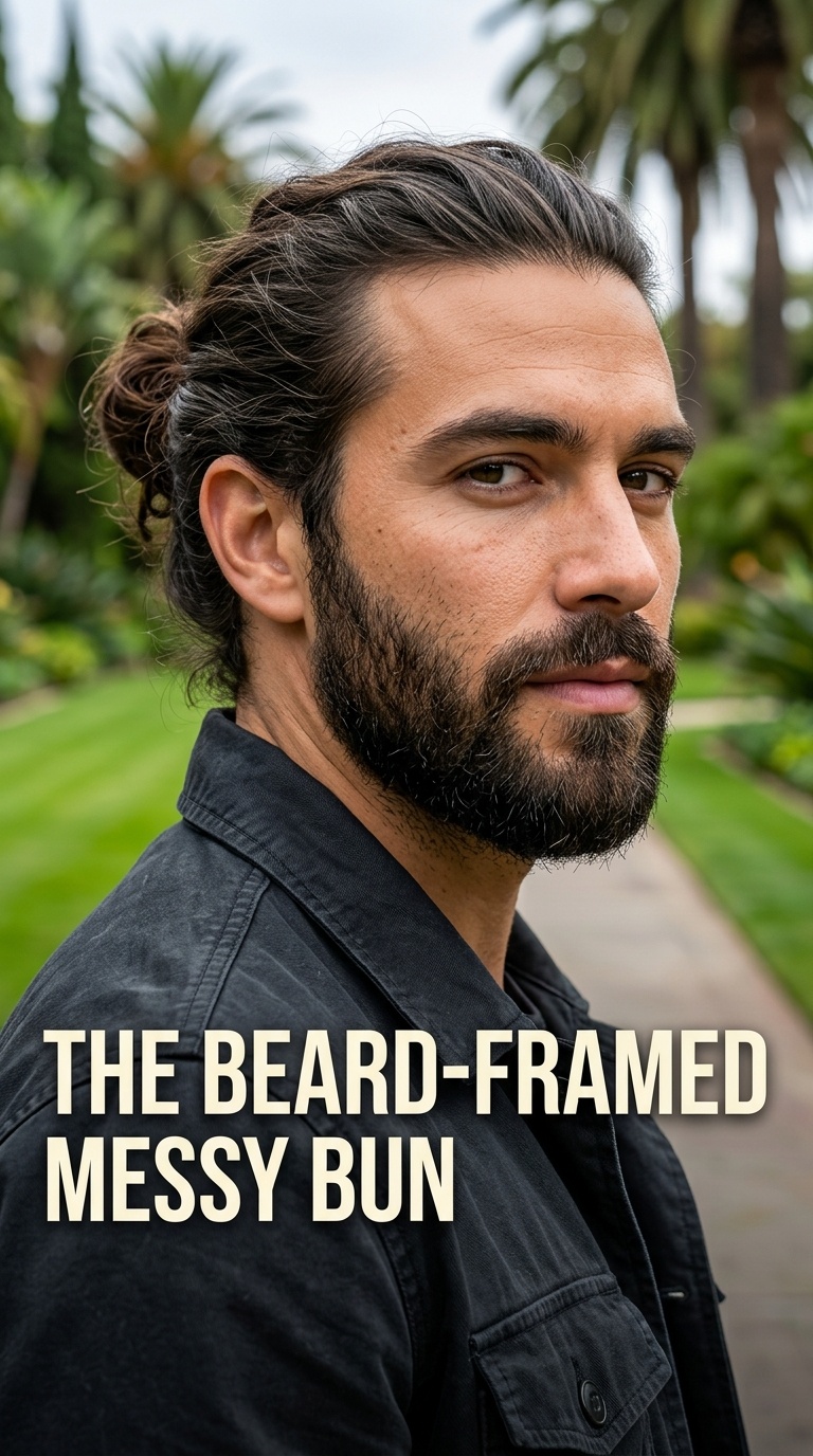 The Beard-Framed Messy Bun