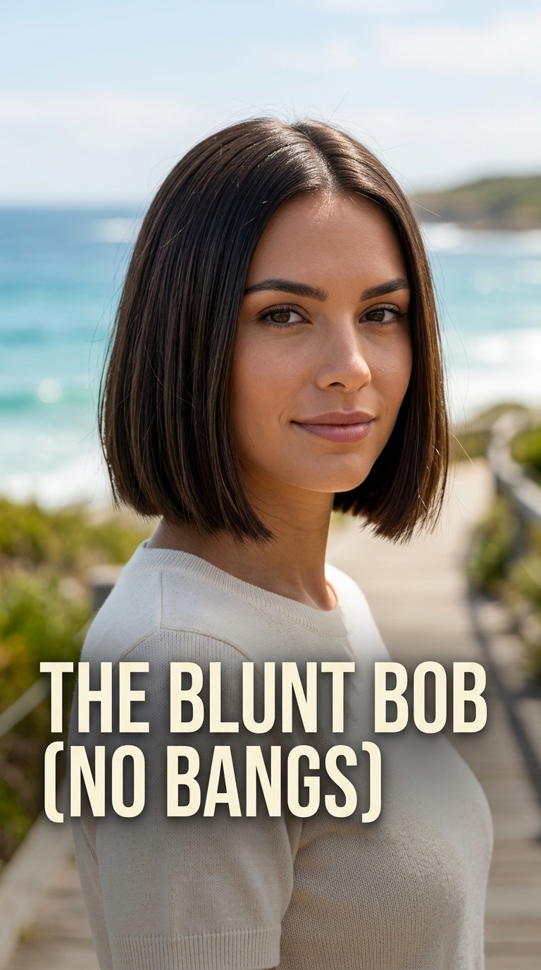 The Blunt Bob (No Bangs)