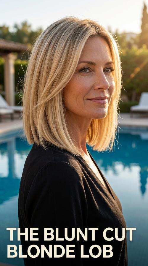The Blunt Cut Blonde Lob