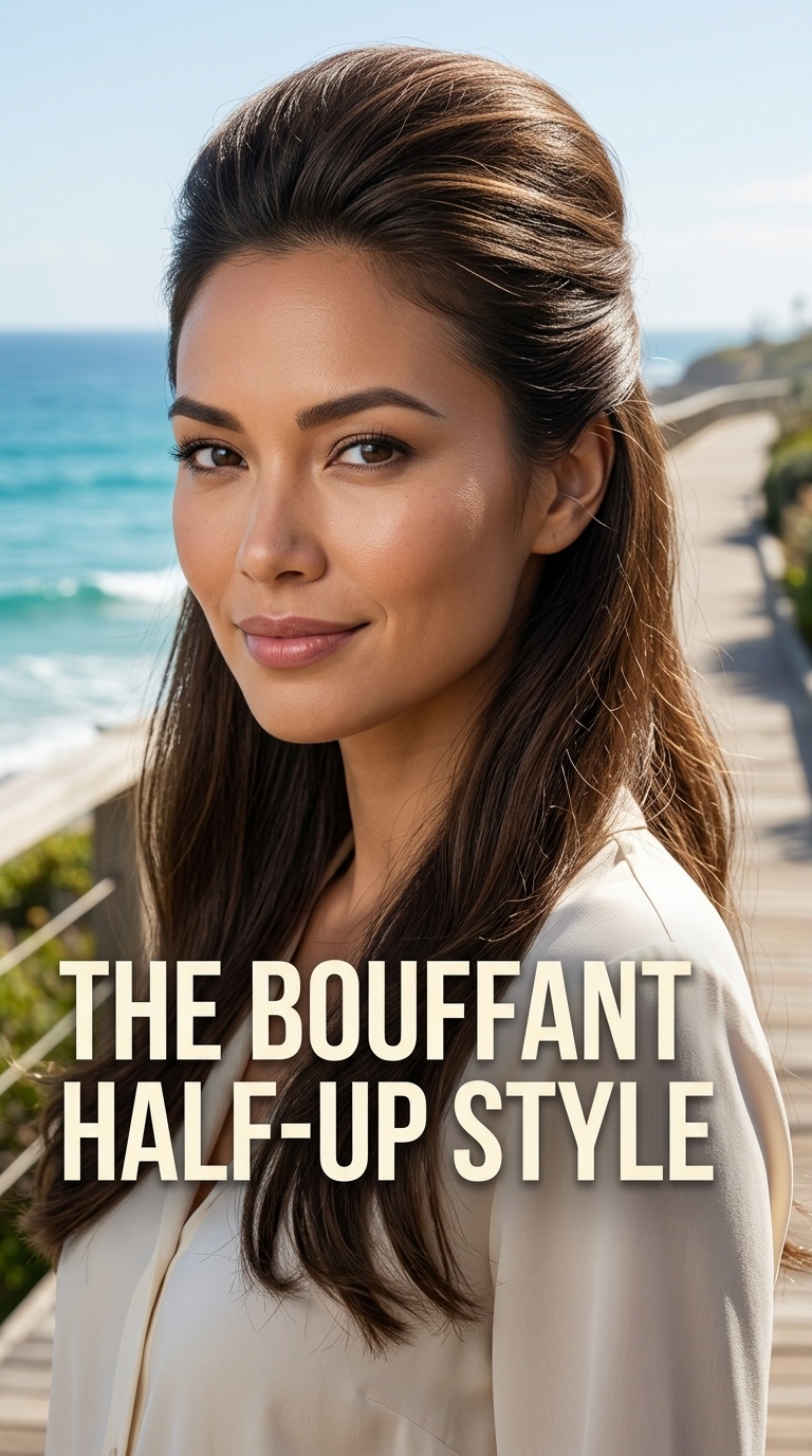 The Bouffant Half-Up Style