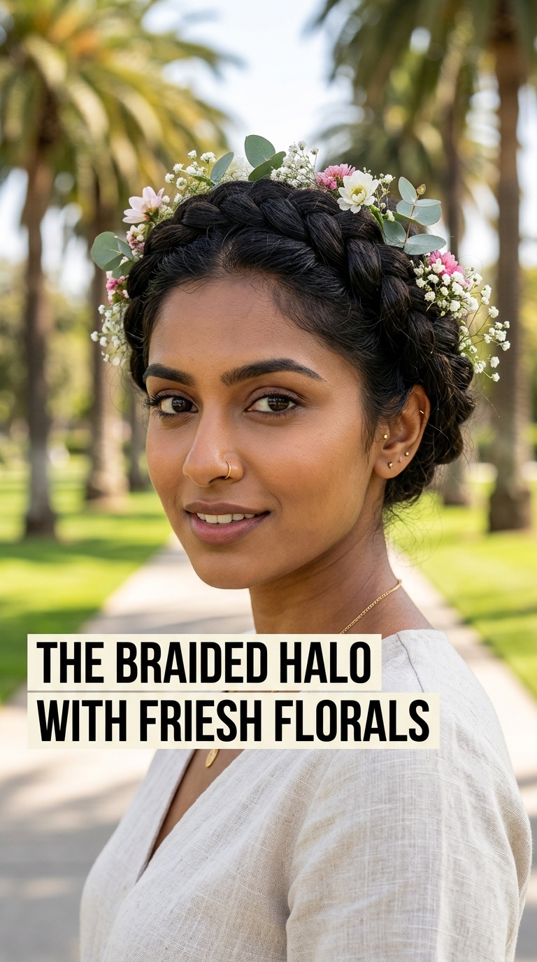 The Braided Halo with Fresh Florals