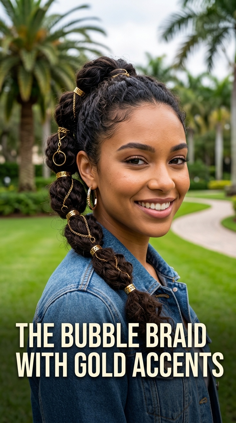 The Bubble Braid with Gold Accents