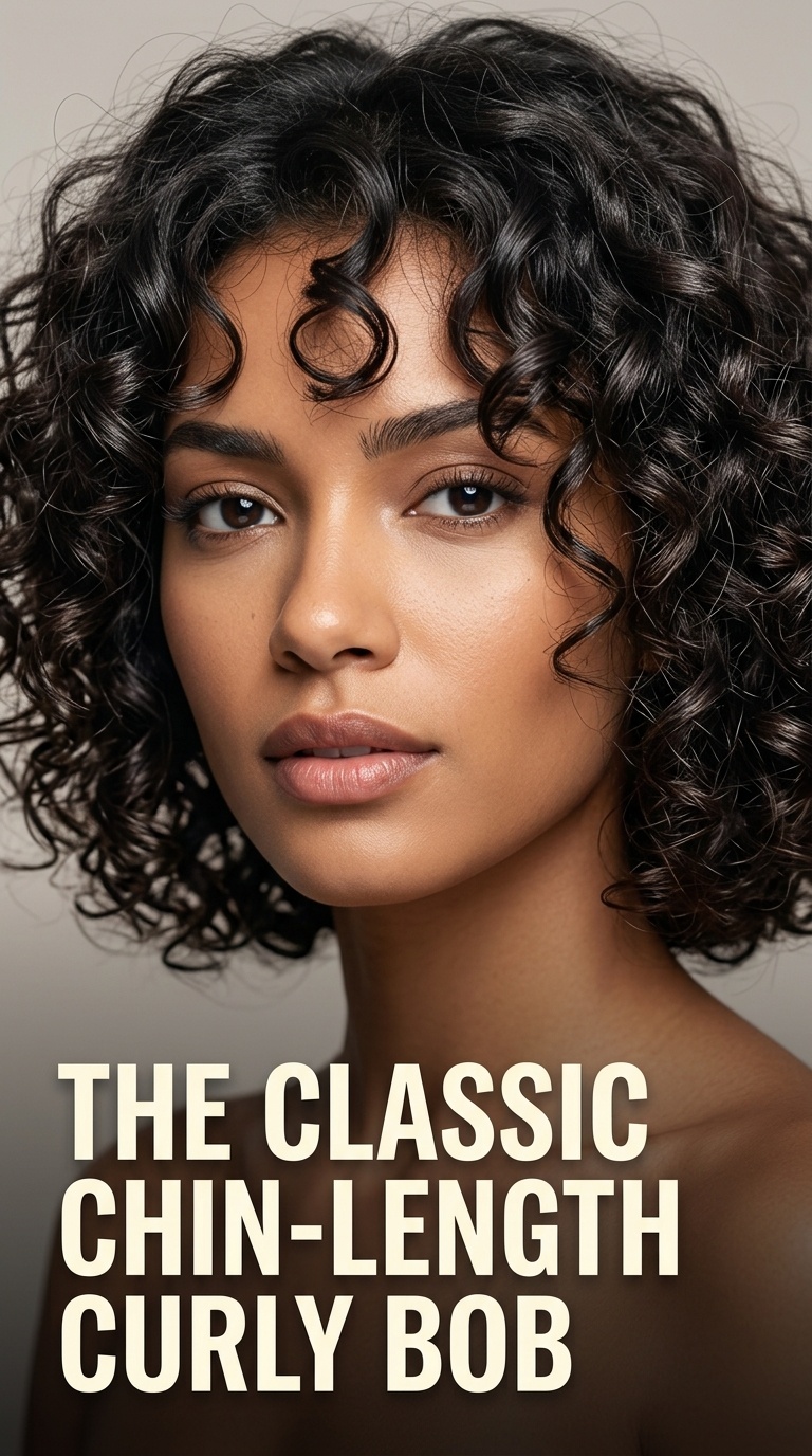 The Classic Chin-Length Curly Bob