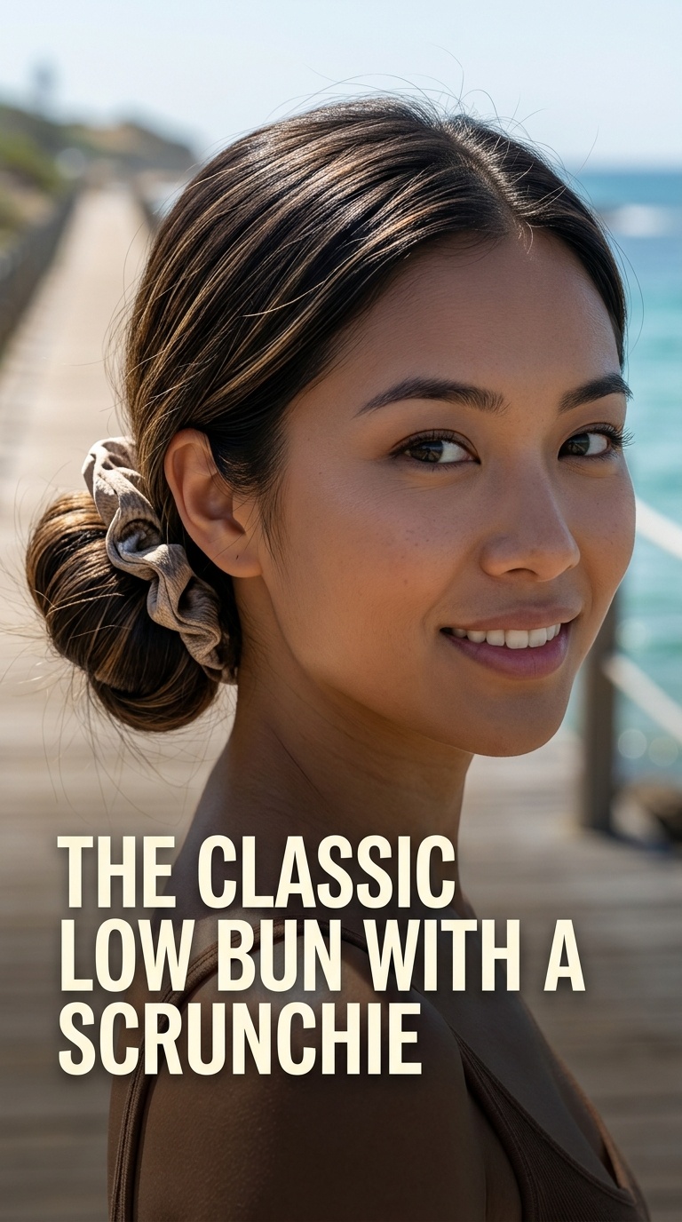 The Classic Low Bun with a Scrunchie