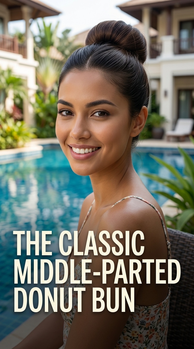 The Classic Middle-Parted Donut Bun
