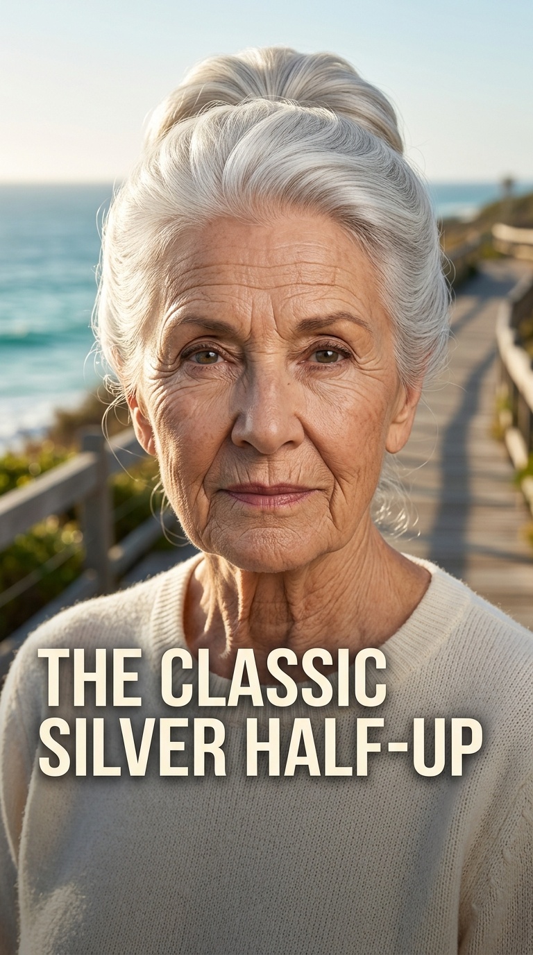 The Classic Silver Half-Up