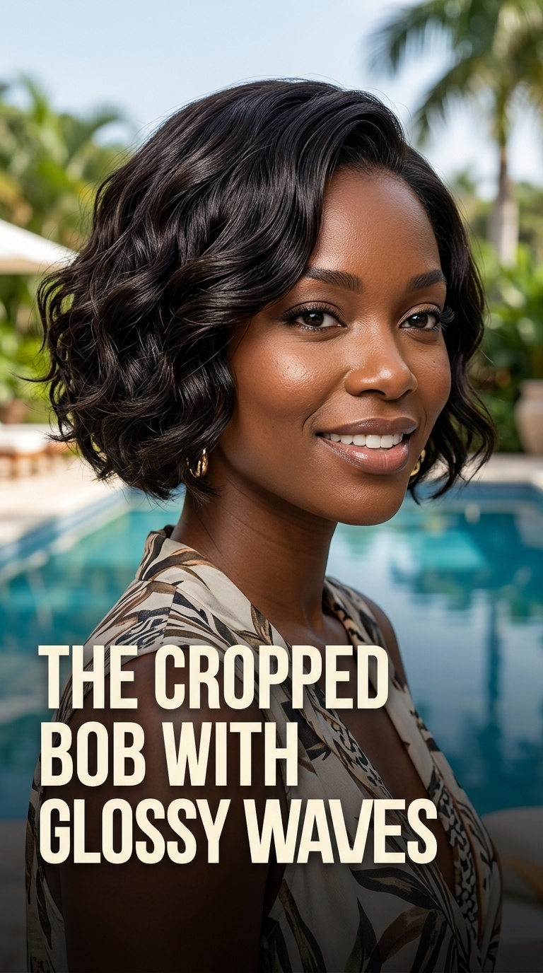 The Cropped Bob with Glossy Waves
