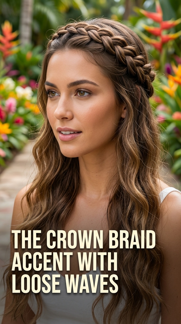 The Crown Braid Accent with Loose Waves