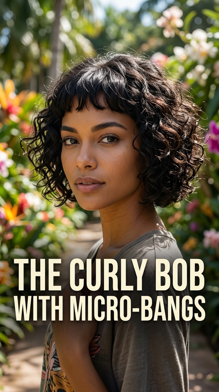 The Curly Bob with Micro-Bangs