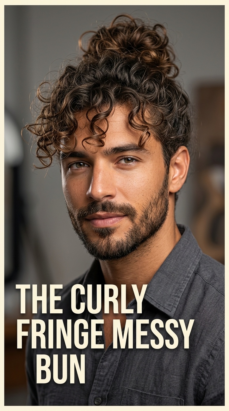 The Curly Fringe Messy Bun
