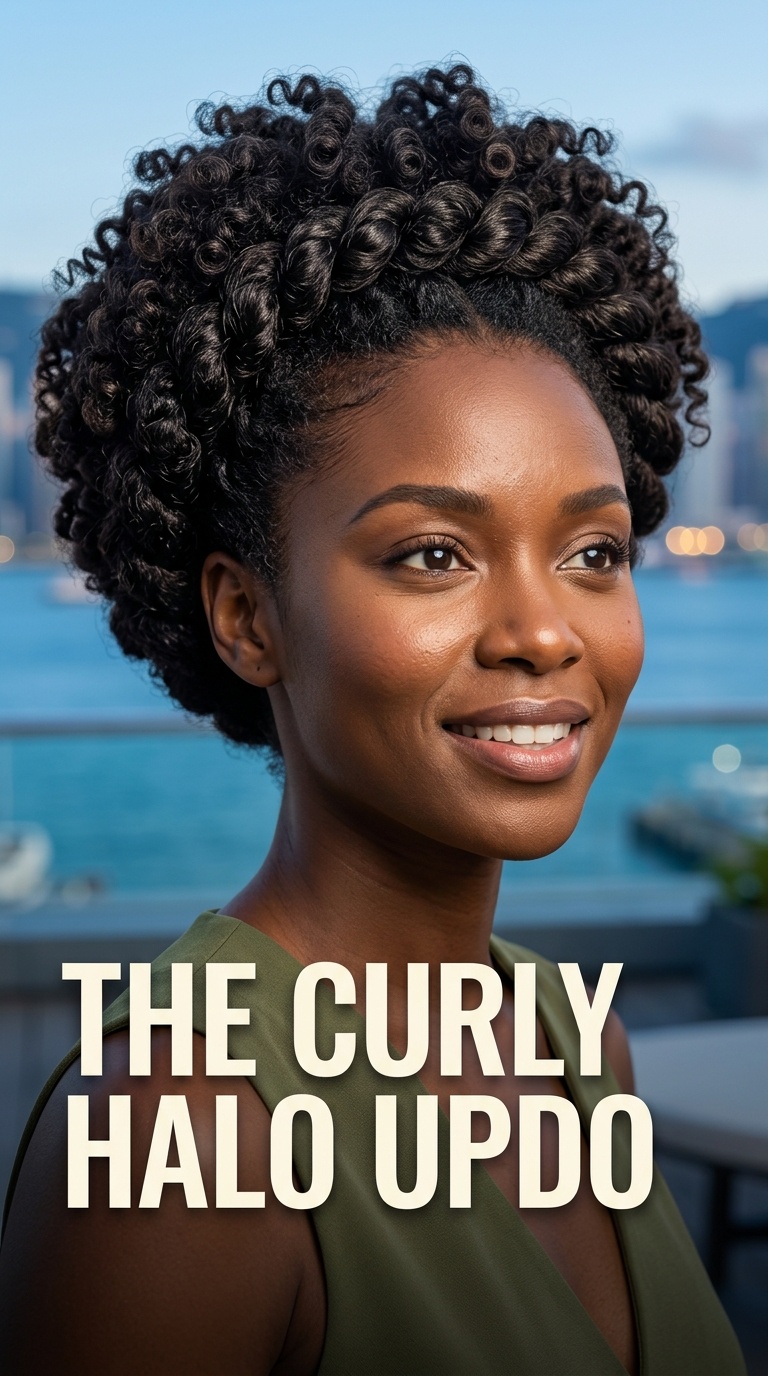 The Curly Halo Updo