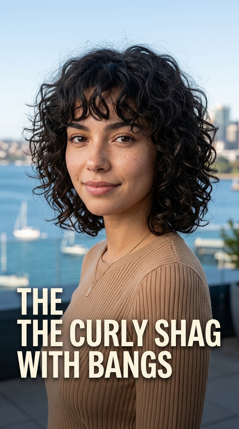 The Curly Shag with Bangs