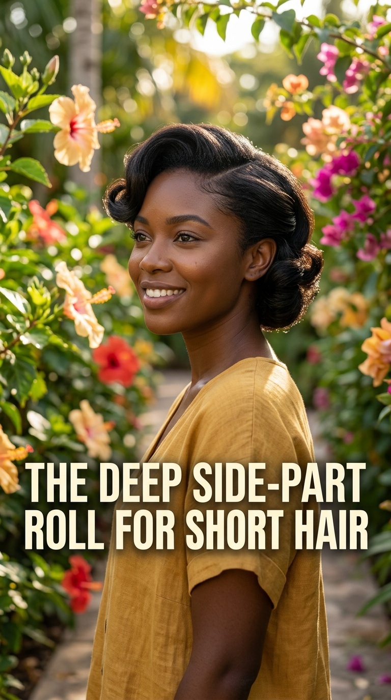 The Deep Side-Part Roll for Short Hair