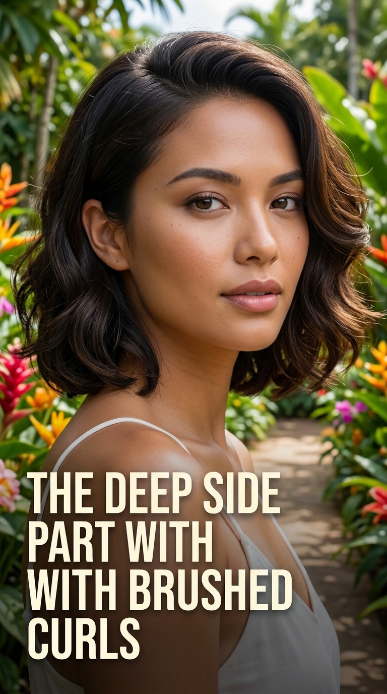 The Deep Side Part with Brushed Curls