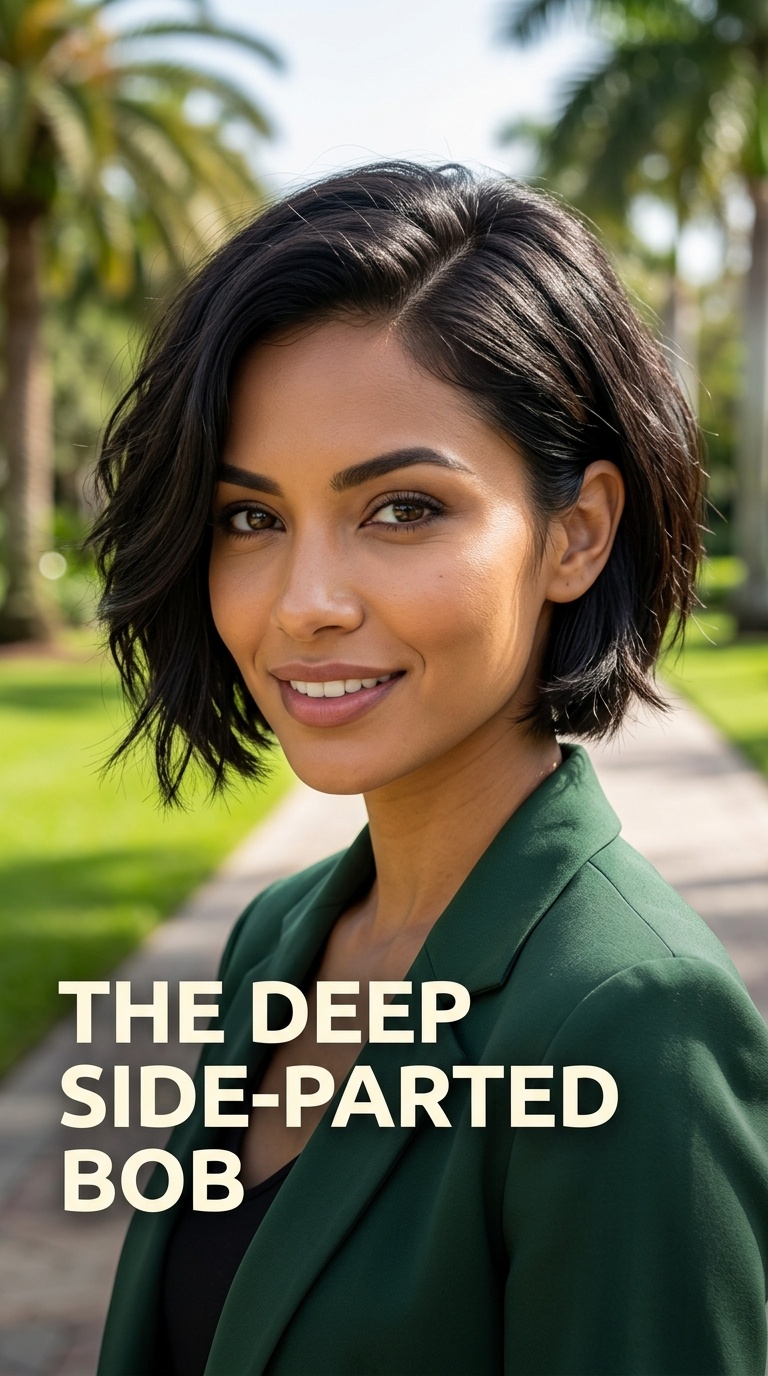 The Deep Side-Parted Bob