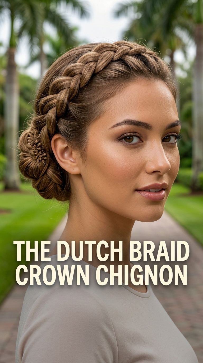 The Dutch Braid Crown Chignon