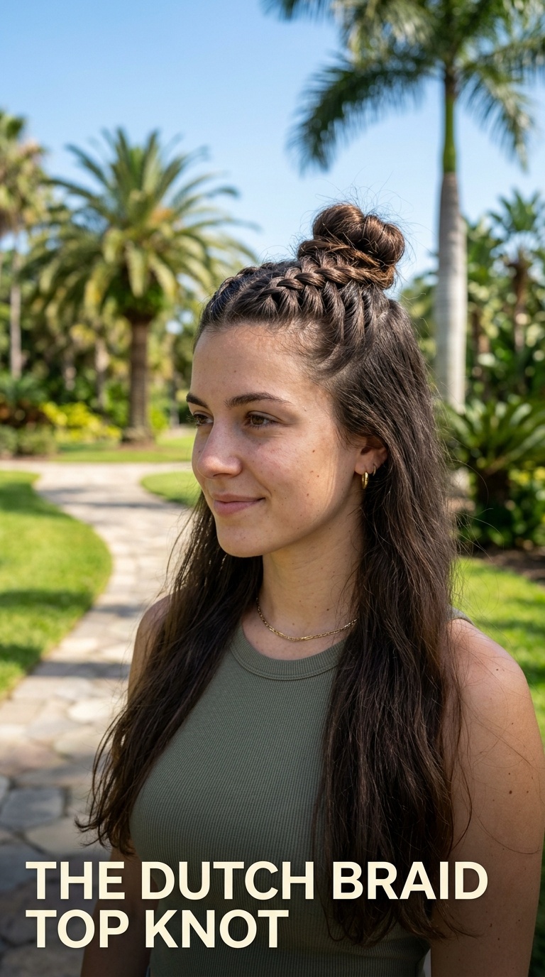 The Dutch Braid Top Knot