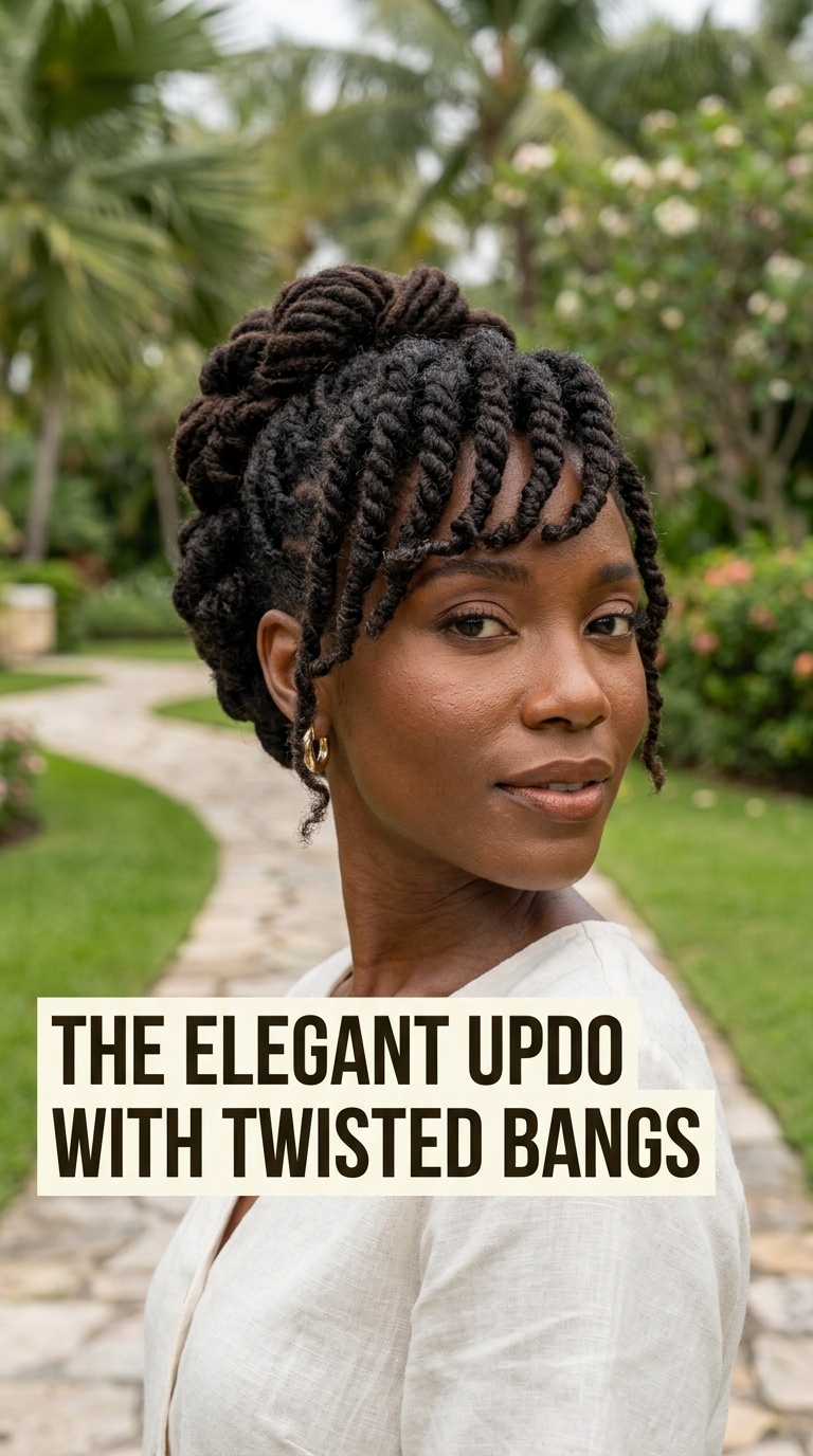 The Elegant Updo with Twisted Bangs